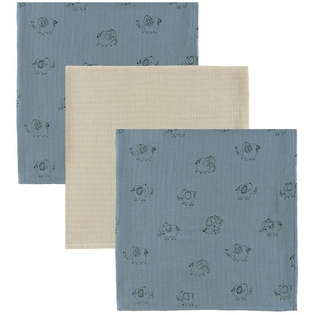 Name it Stofbleer - 3-pak - Musselin - 70x70 cm - NbnOhappy - Tr