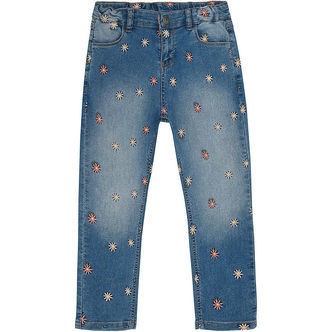 Minymo Jeans M. Embroidery - Blue Fog