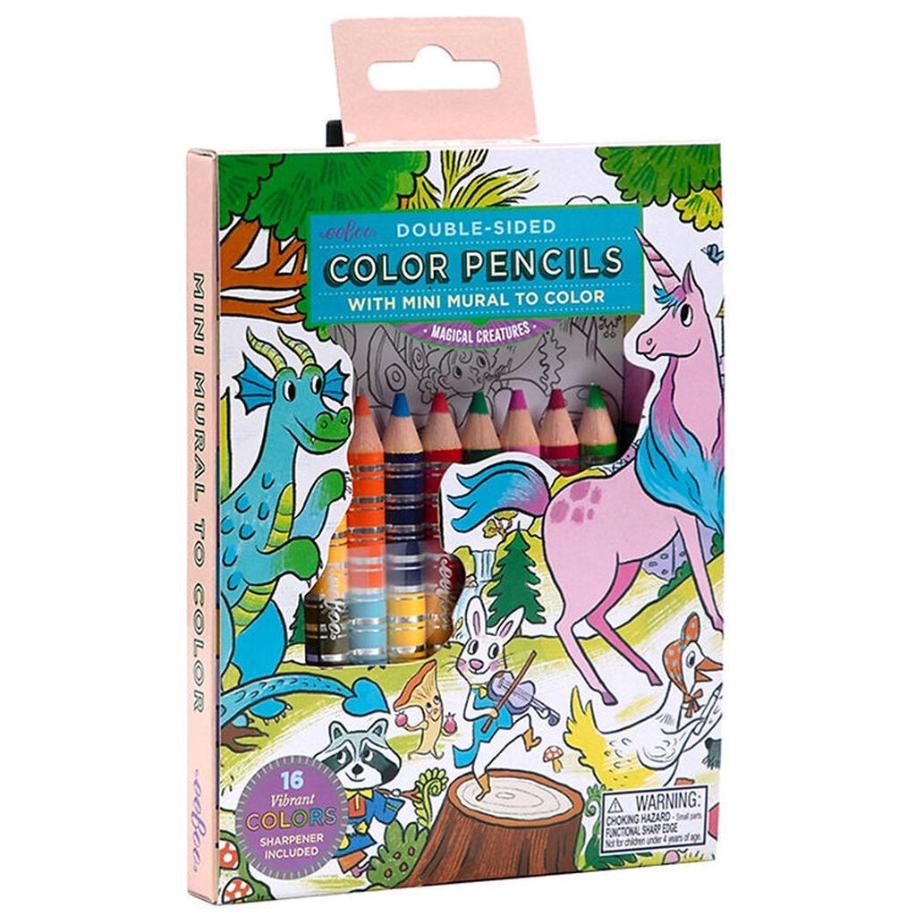Eeboo Farveblyanter - 8 Stk. - Magiske Skabninger m. Tegning