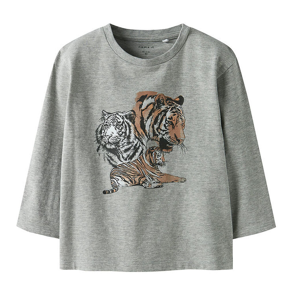 Name It Bluse - NmmThornton - Grey Melange m. Print