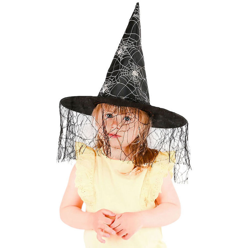 Den Goda Fen Udklædning - Heksehat - Silver Spider Web