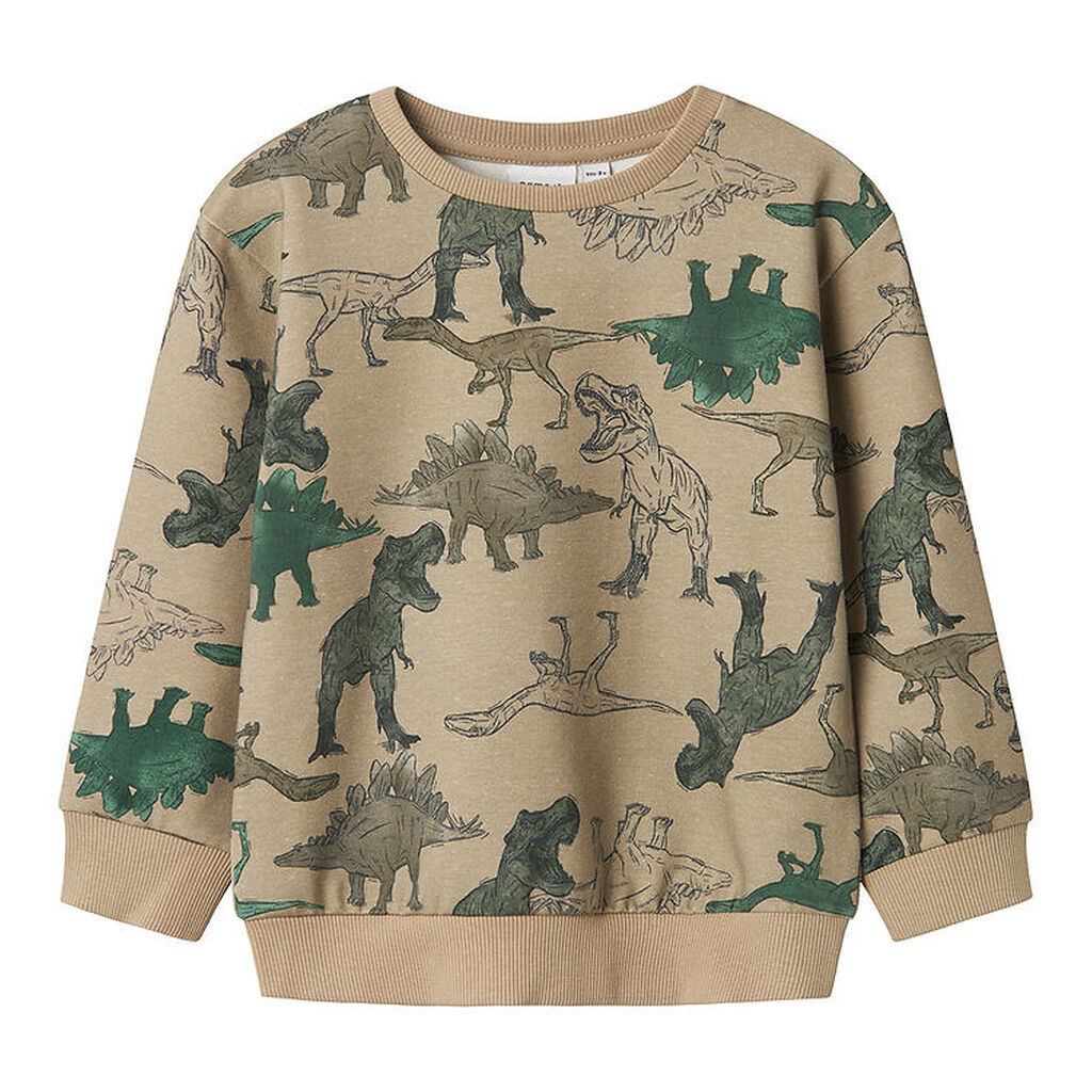 Name It Sweatshirt - NmmBenja - Pure Cashmere m. Dinoprint