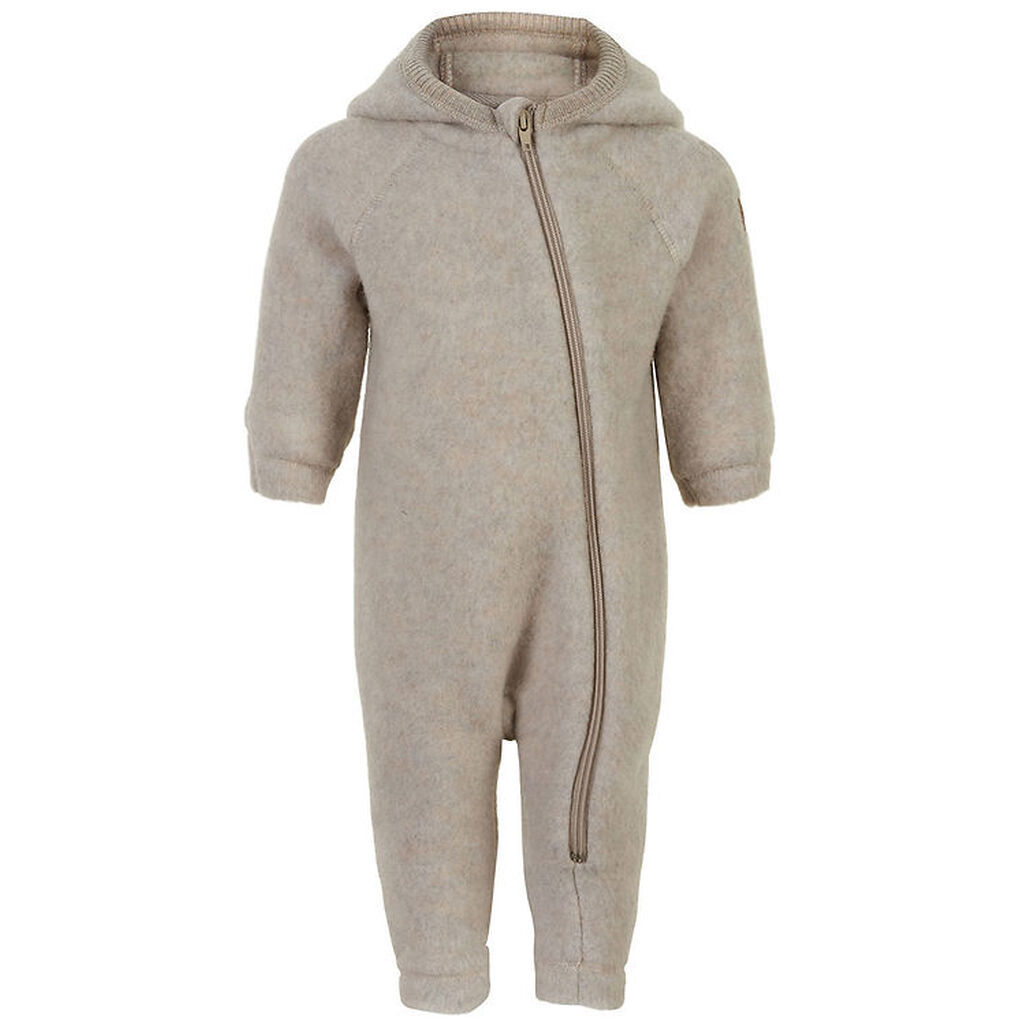 Mikk-Line Køredragt m. Hætte - Uld - Melange Offwhite