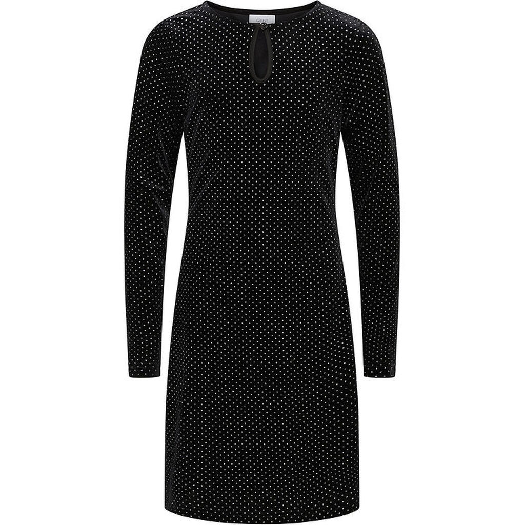 Grunt Kjole - Velour - Tuam - Sort m. Sølv Prikker
