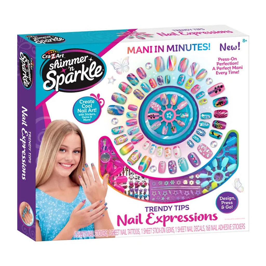 Shimmer N Sparkle Neglesæt - Trendy Tips Nail Expressions