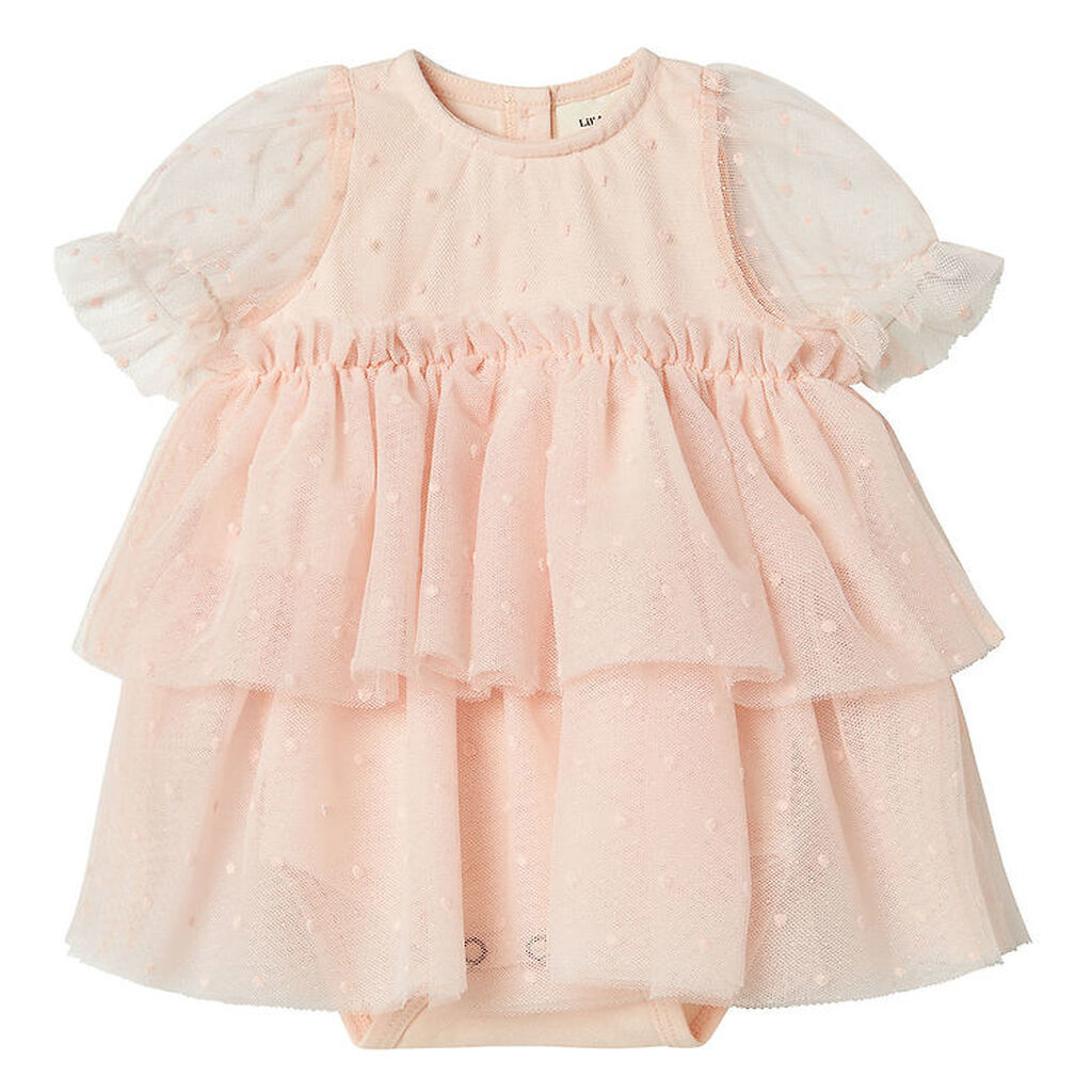 Lil' Atelier Kjolebody k/æ - NbfFrilla - Tyl - Peach Blush