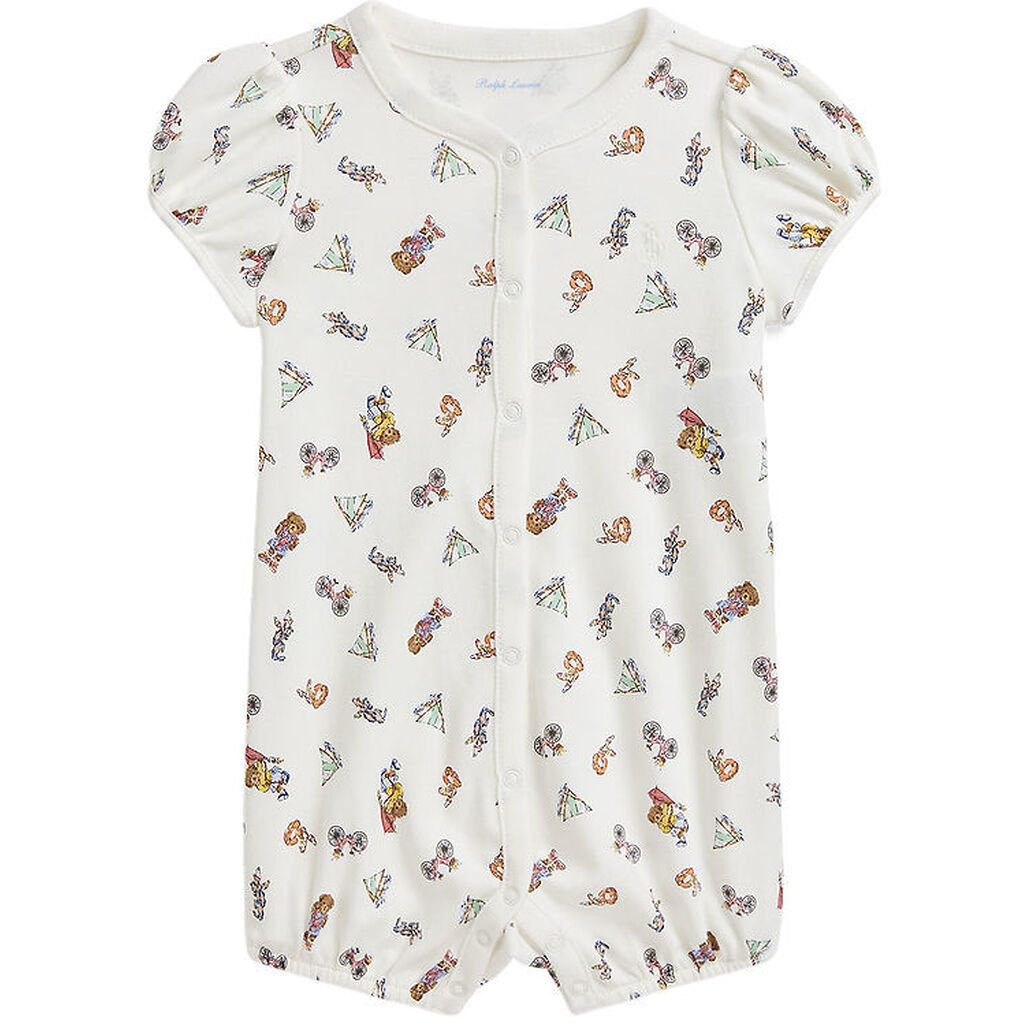 Polo Ralph Lauren Sommerdragt - Hvid m. Sommerprint