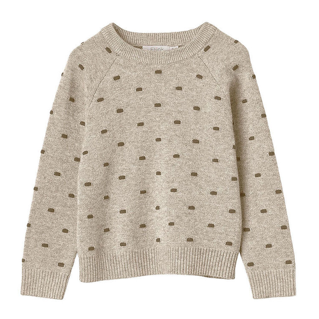 Fliink Bluse - Strik - Benna Dot - Humus/Carafe