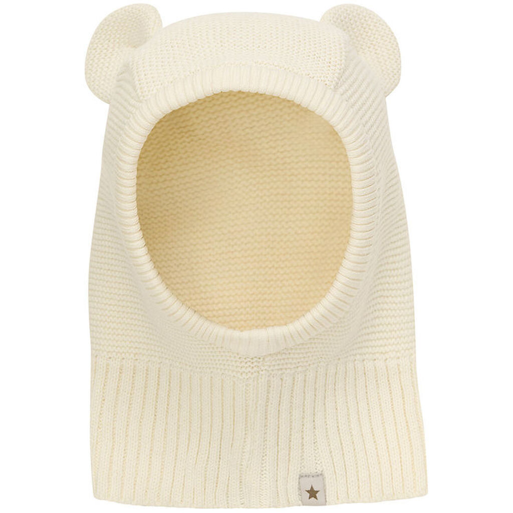 Huttelihut Elefanthue m. Ører - 2-lags - Strik - Antique White