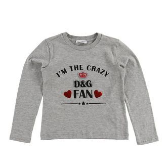 Dolce & Gabbana Bluse - Millennials - Gråmeleret m. Fan Print