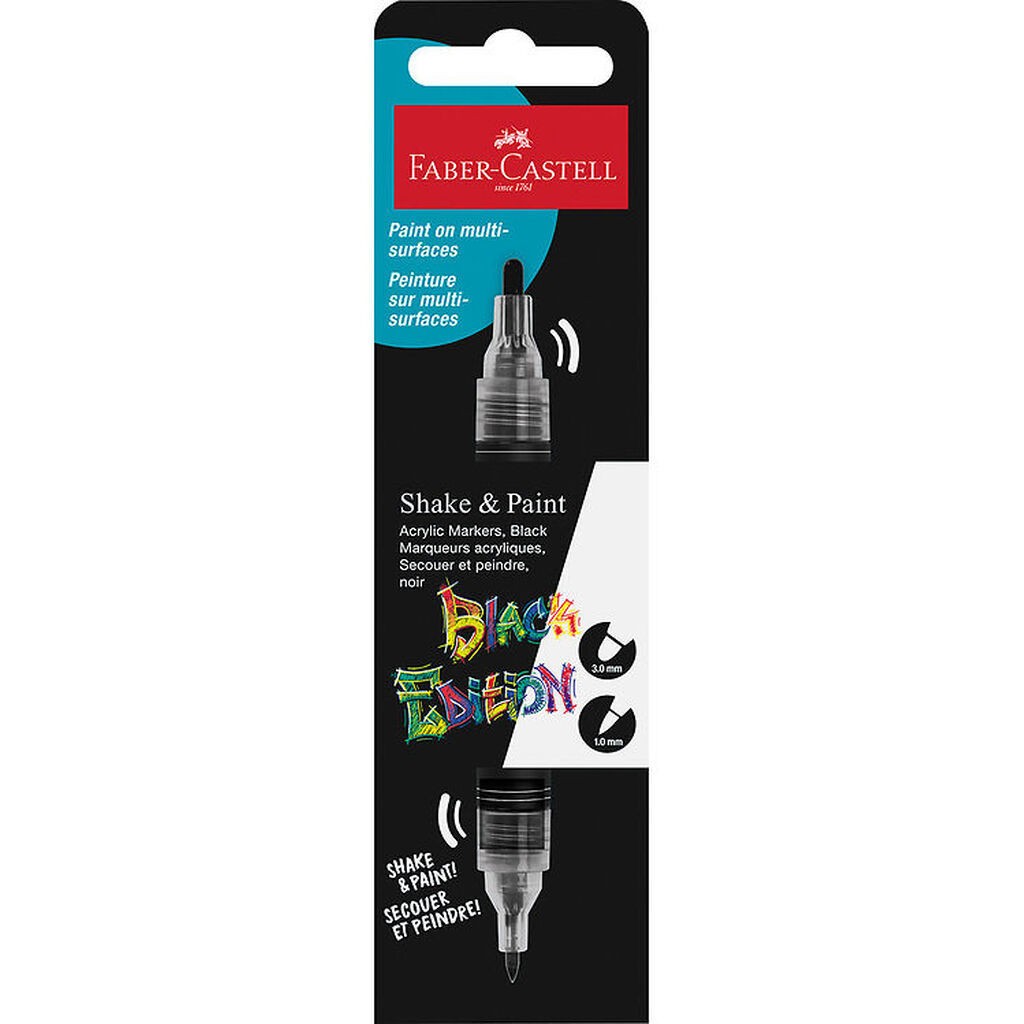 Faber-Castell Tusch - Shake & Paint Acrylic - Sort