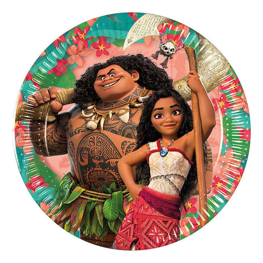 Decorata Party Paptallerkner - 8-pak - 20cm - Moana II