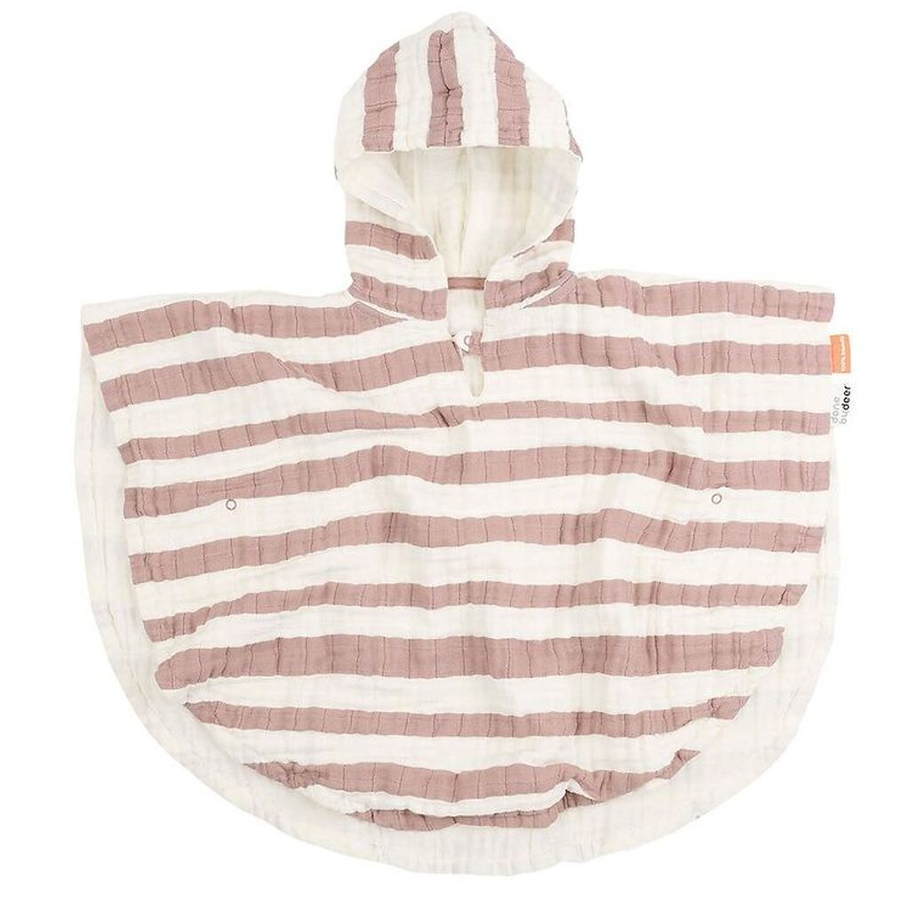Done By Deer Badeponcho - 68x50 cm - Stripes Powder