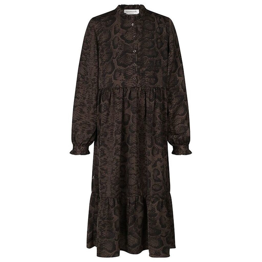 Rosemunde Kjole - Recycled Polyester - Smoaked Oak Snake Print