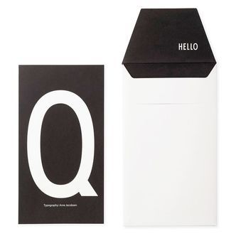Design Letters Kort m. Konvolut - Sort m. Q
