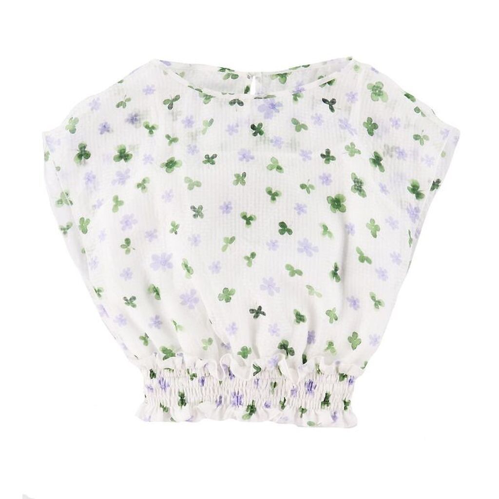 Emporio Armani Top - Silke - Hvid m. Blomster