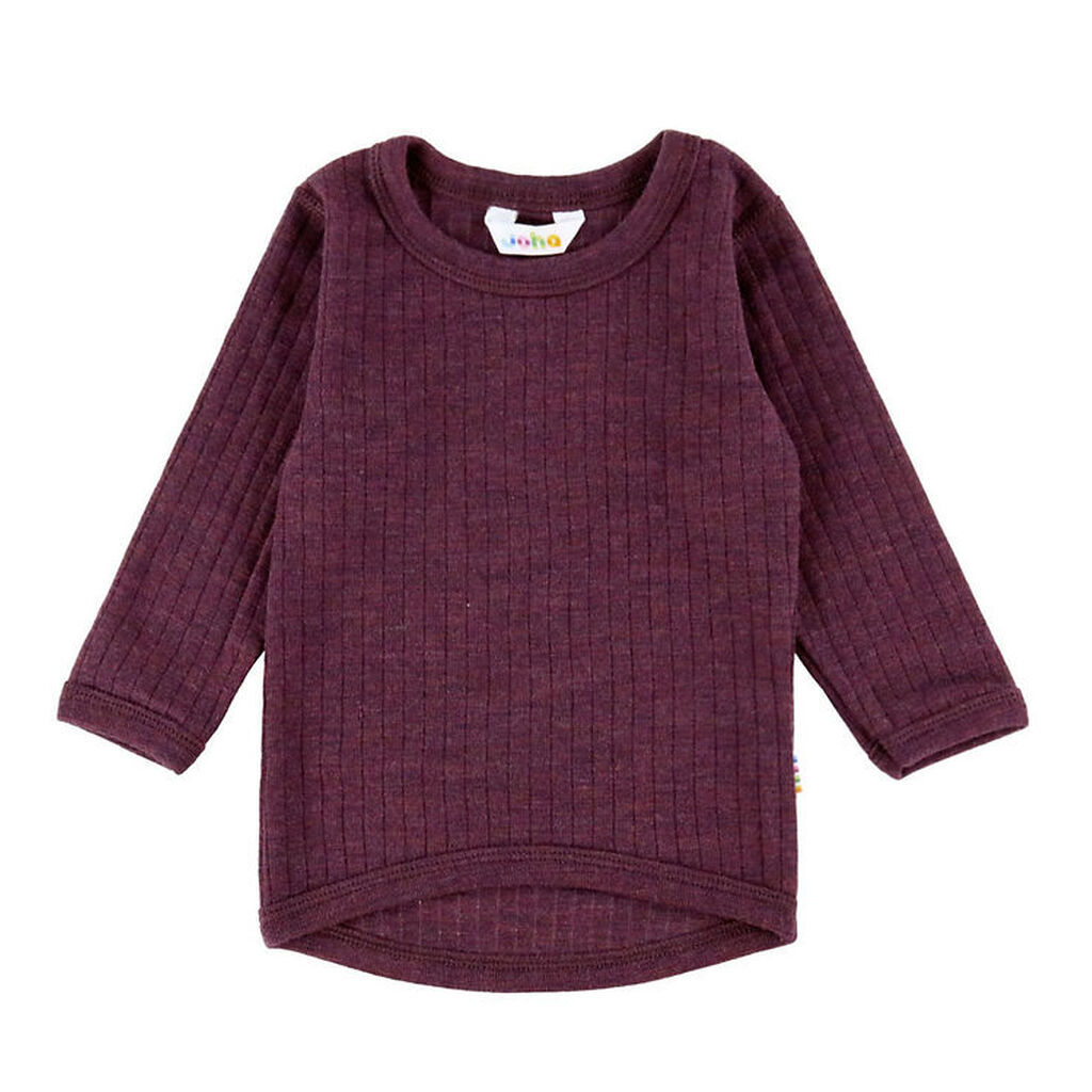 Joha Bluse - Uld - Rib - Blomme