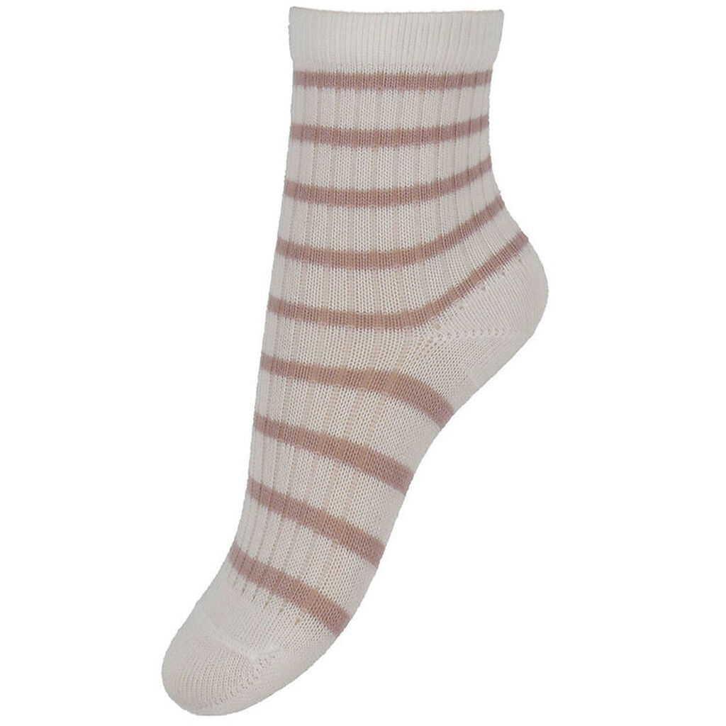 MP Strømper - Bambus - Kallie - Wood Rose/Hvid