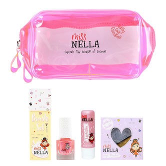 Miss Nella Sminketaske m. Indhold - Girly Girl Pink