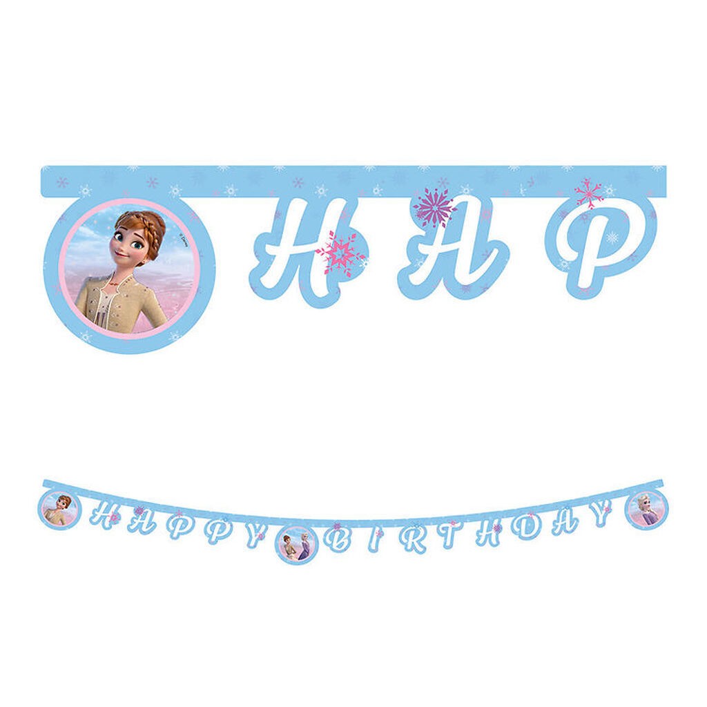 Decorata Party Happy Birthday Banner - Frozen II Wind Spirit