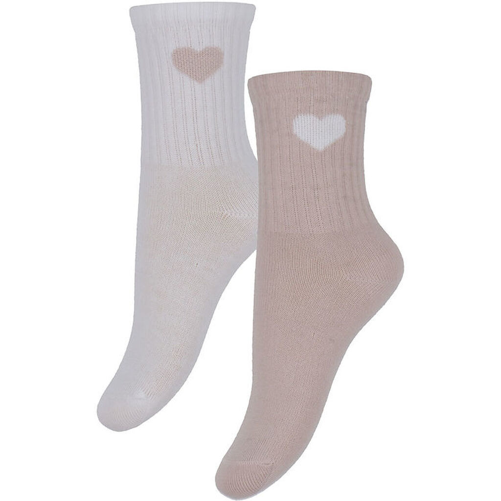 Minymo Strømper - 2-pak - Shell m. Hjerte