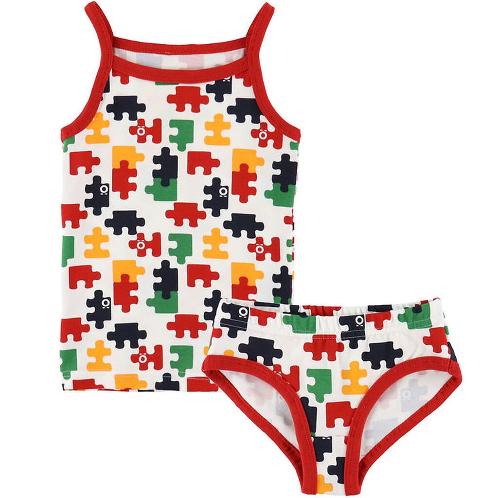 Katvig Undertøj - Hvid m. Puslespil