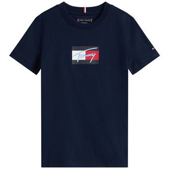 Tommy Hilfiger T-shirt - Script Flag - Dark Night Navy