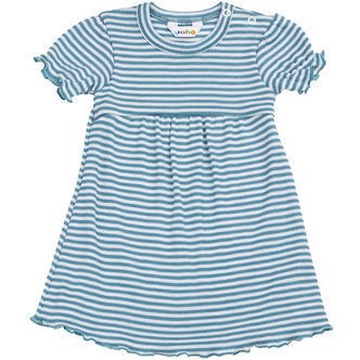 Joha Kjole - Rib - Uld/Silke - Off White/Blå