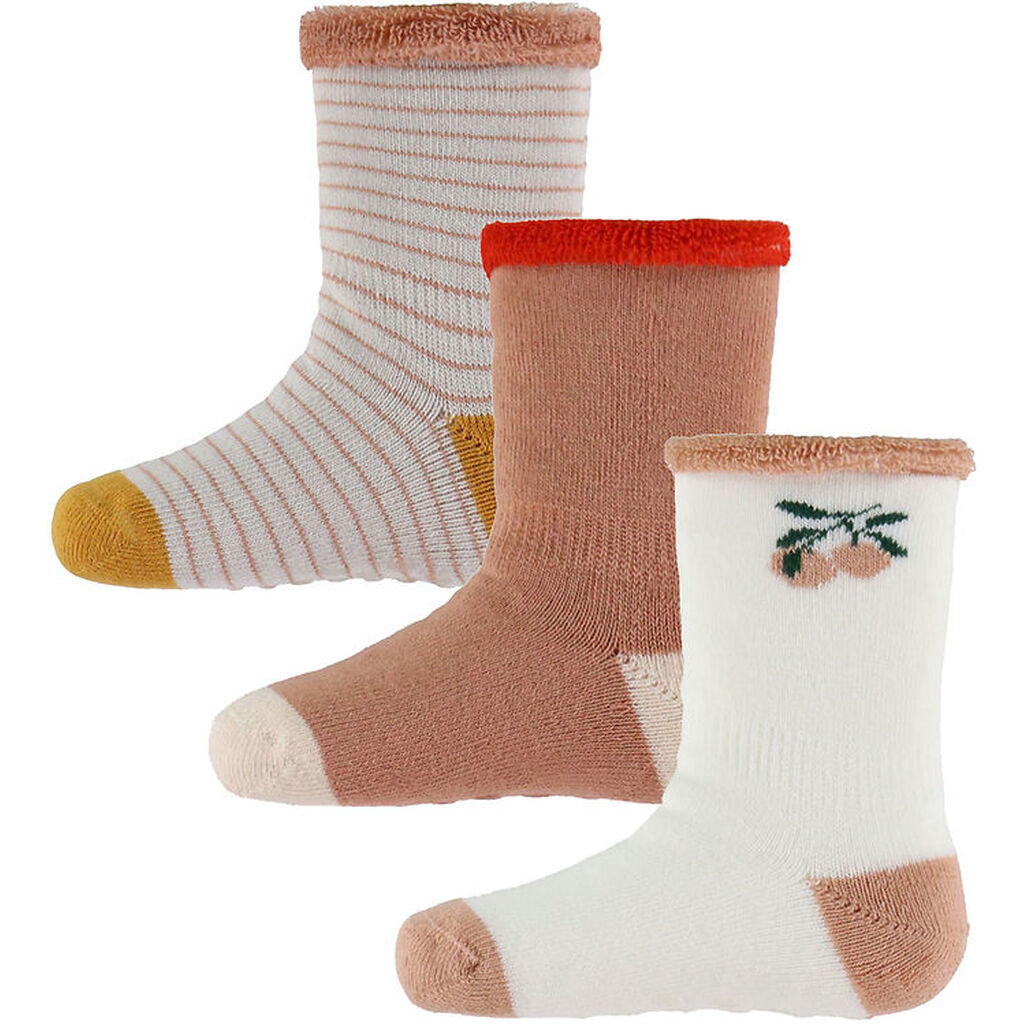 Liewood Strømper - 3-pak - Eloy - Peach/Sandy Mix