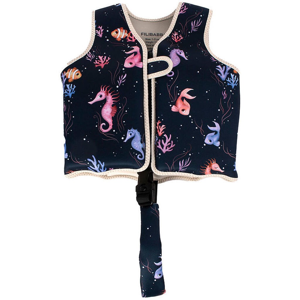 Filibabba Svømmevest - 3-4 År - UV50+ - Rainbow Reef