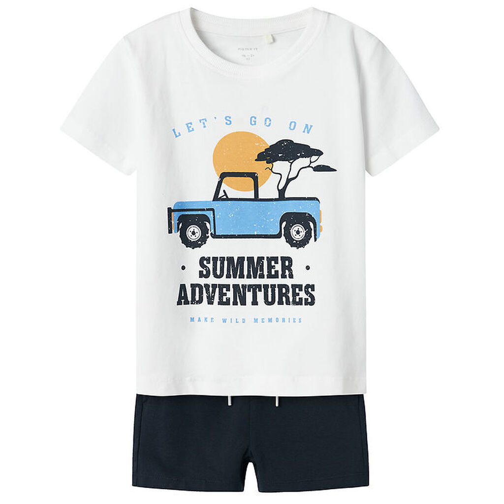 Name It Shortssæt - Shorts/T-shirt - NmmJaspen - Lucent White