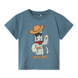 Name it T-shirt - NmmHuggi - Blue Mirage m. Print
