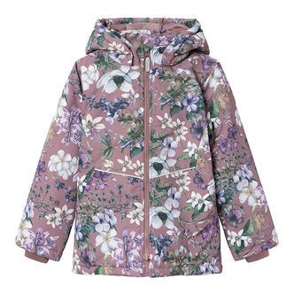 Name It Vinterjakke - NkfMaxi - Grape Shake/Flower