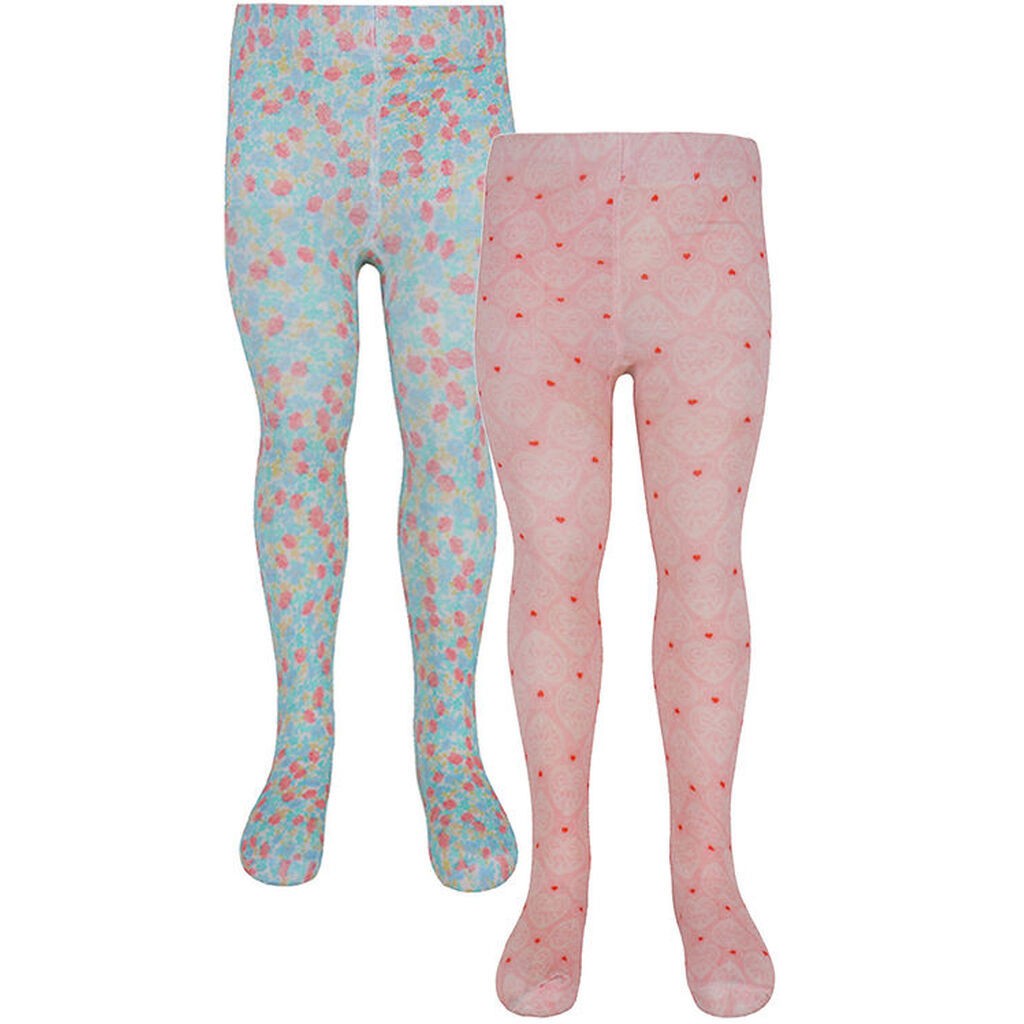 Konges Sløjd Strømpebukser - 2-pak - Fiola - Lacy Print