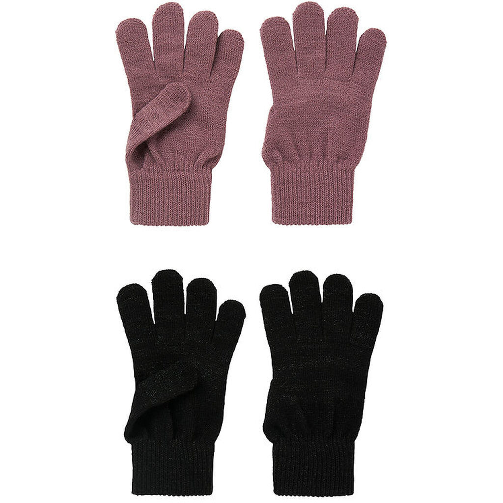 Name It Handsker - NkfMagic Glitter - 2-pak - Black/Grape Shake