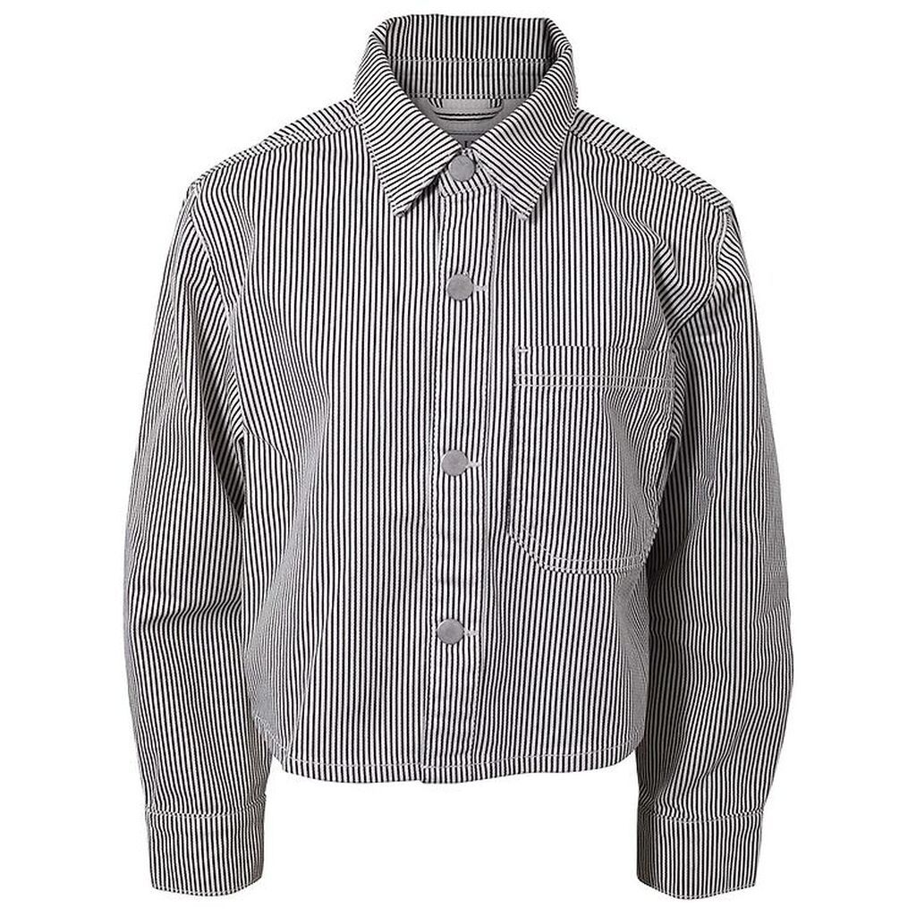 Hound Jakke - Cropped - Stribet - Black/Off White