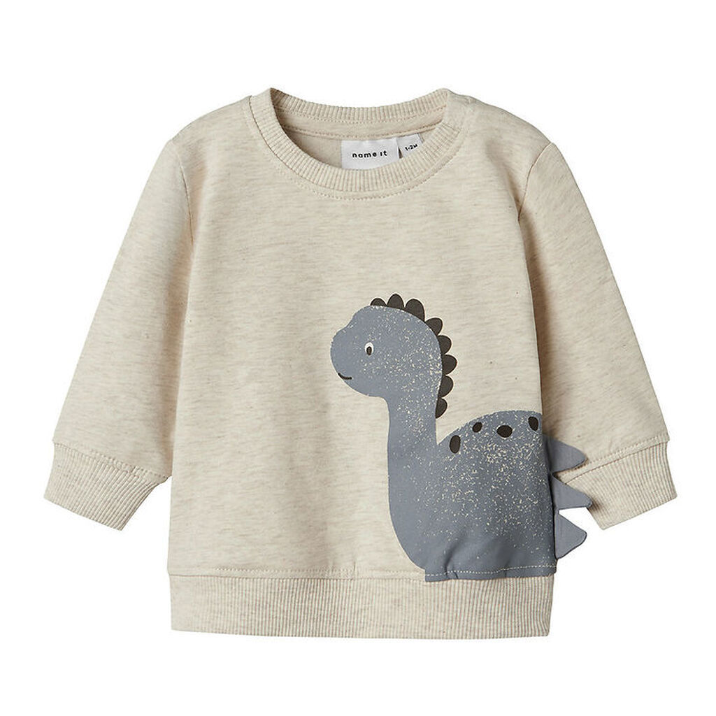 Name It Sweatshirt - NbmNixen - Peyote Melange m. Dinosaur