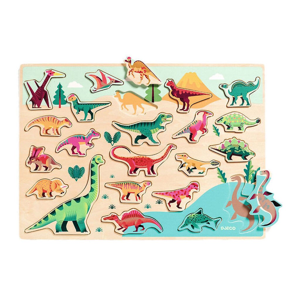 Djeco Puslespil - 22 Brikker - Puzzlo Dino