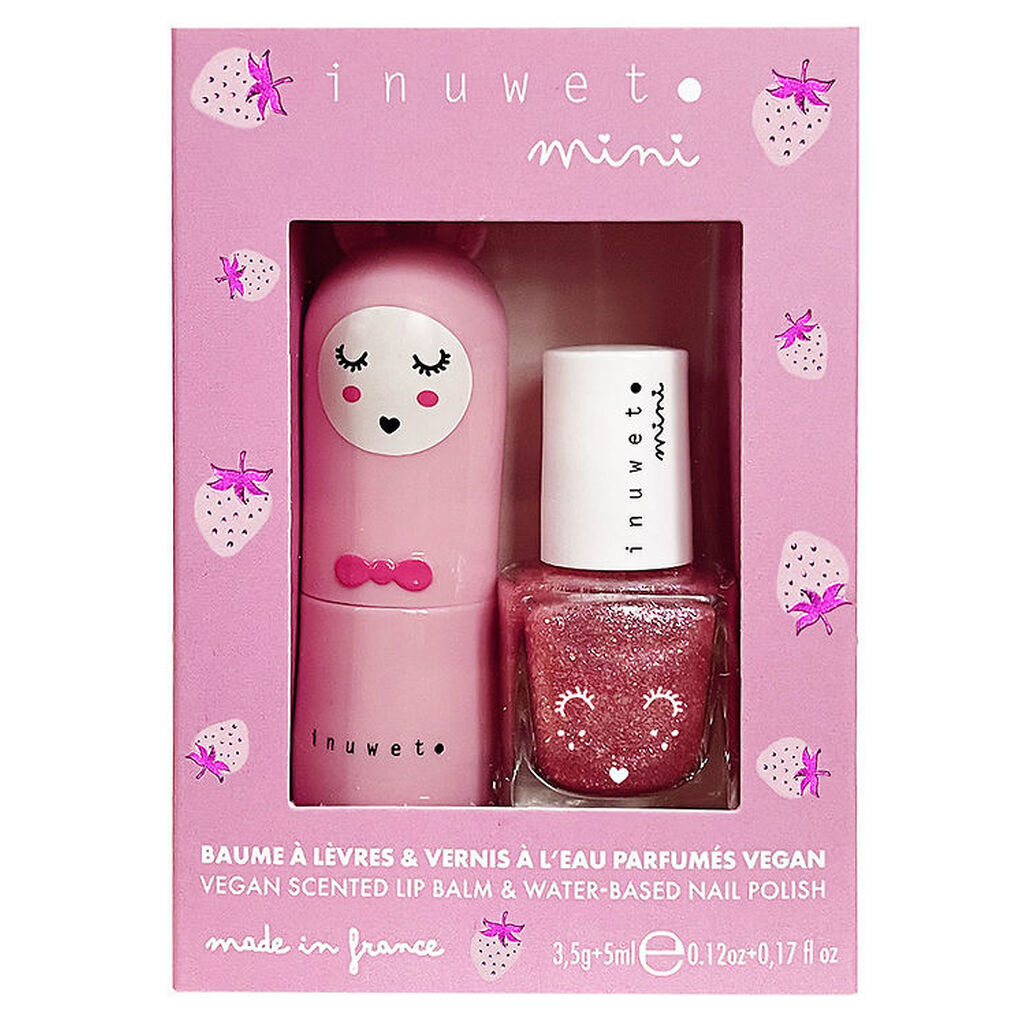 Inuwet Gavesæt - Læbepomade/Neglelak - Pink