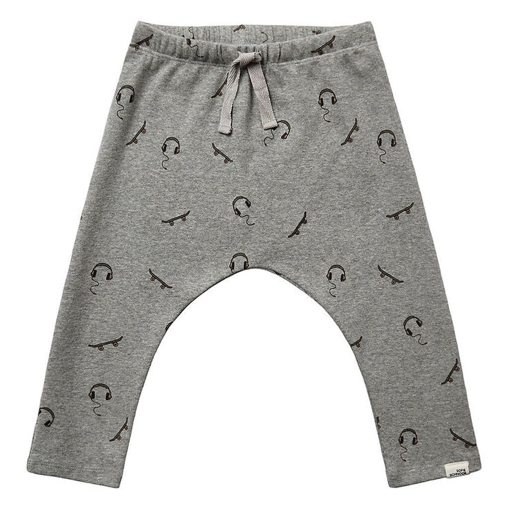 Sofie Schnoor Bukser - Grey Melange m. Print