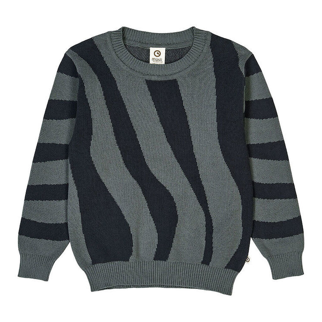 Müsli Bluse - Strik - Jacquard - Stormy Blue