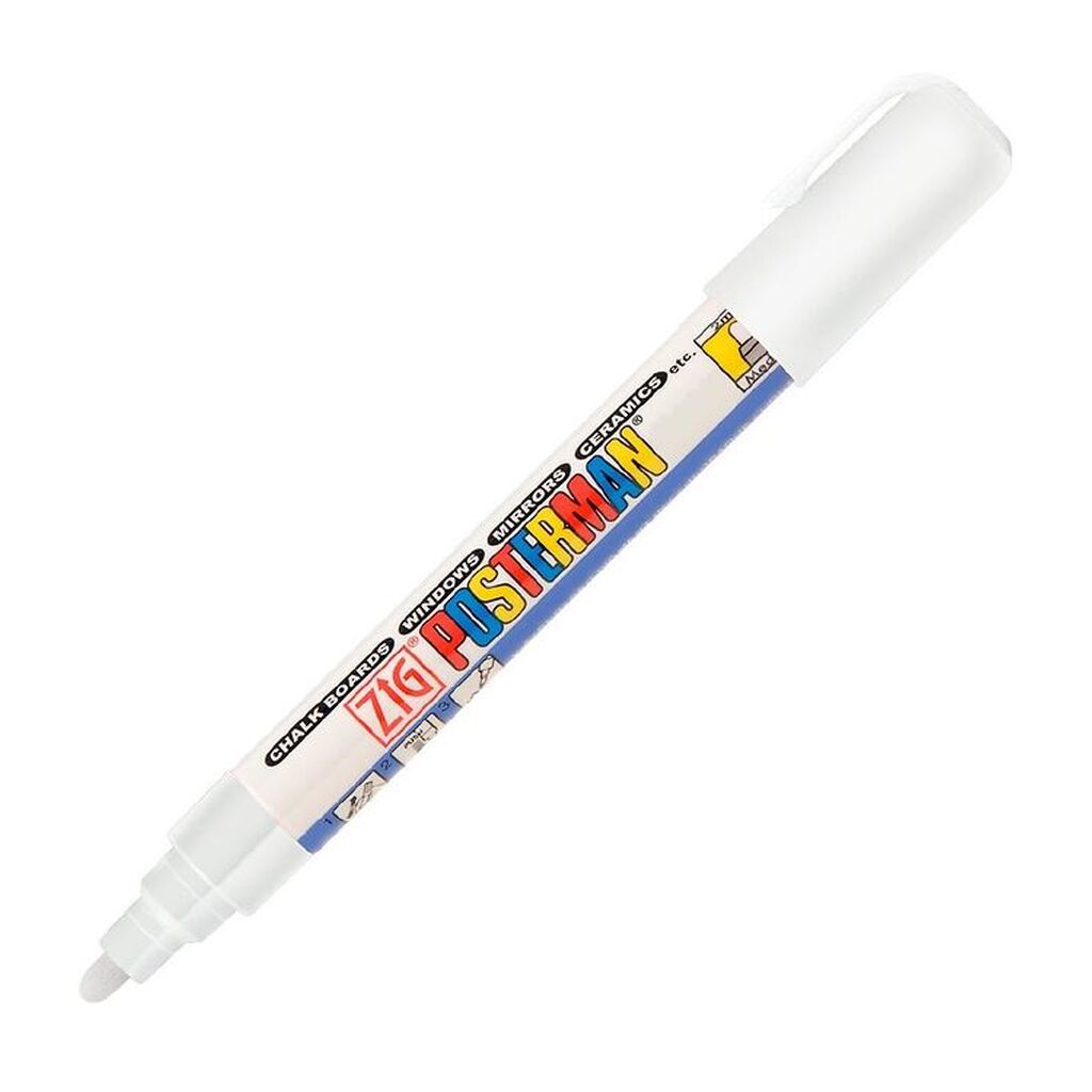 Zig Tusch - Vandfast - 2 mm - Hvid