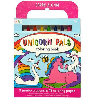 Ooly Farvekridt og malebog - Unicorn Pals - Carry Along