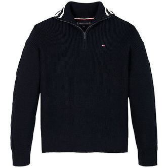 Tommy Hilfiger Bluse - Strik - Half Zip - Desert Sky