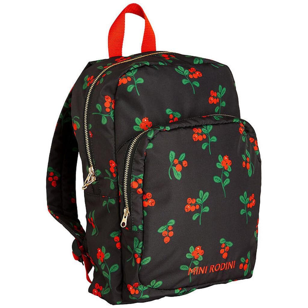 Mini Rodini Rygsæk - Sort m. Tyttebær