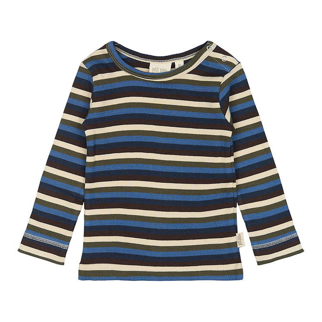 Petit Piao Bluse - Rib - Modal - True Navy/Multi Stripe