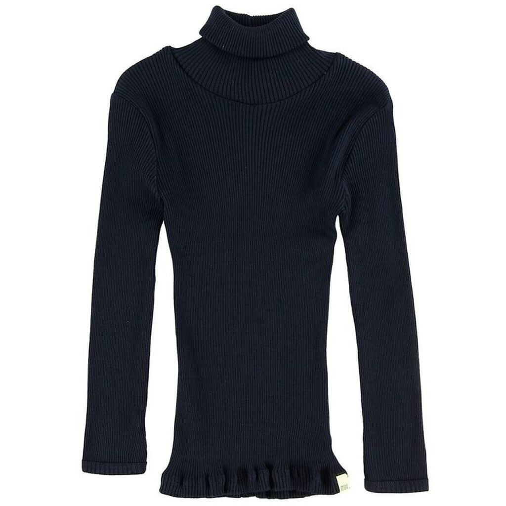 Minimalisma Bluse m. Krave - Bui - Silke/Bomuld - Dark Blue