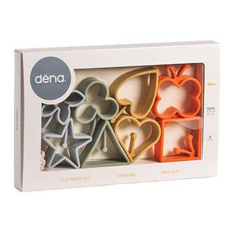 DÃ«na Aktivitetslegetøj - Silikone - Magisk Flip - 8 Dele - Natur