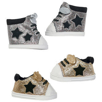 BABY born Sneakers - 43 cm - Assorteret - Sølv/Guld