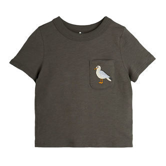 Mini Rodini T-shirt - Seagull - Mørkegrøn